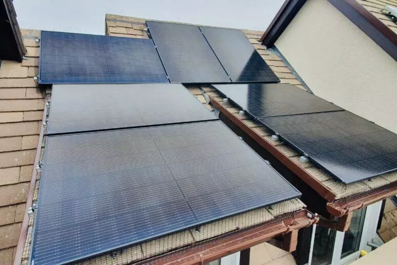 Solar panels in the summer