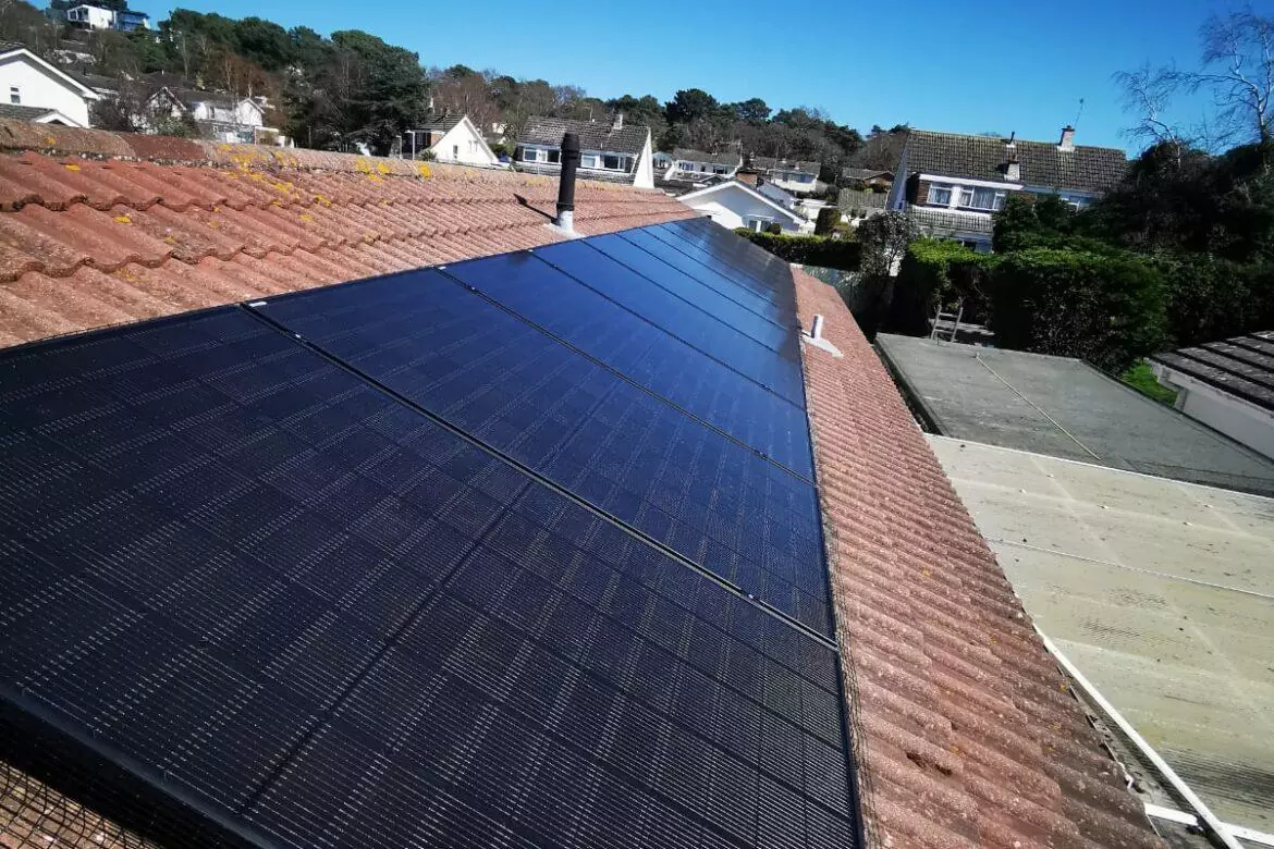 Solar panels on long roof